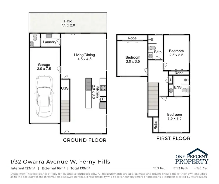 Floorplan of Homely townhouse listing, 1/32 Owarra Avenue West, Ferny Hills QLD 4055