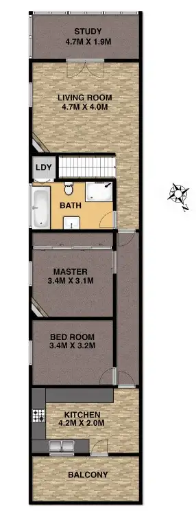 Floorplan of Homely apartment listing, 3/122 Kirribilli Avenue, Kirribilli NSW 2061
