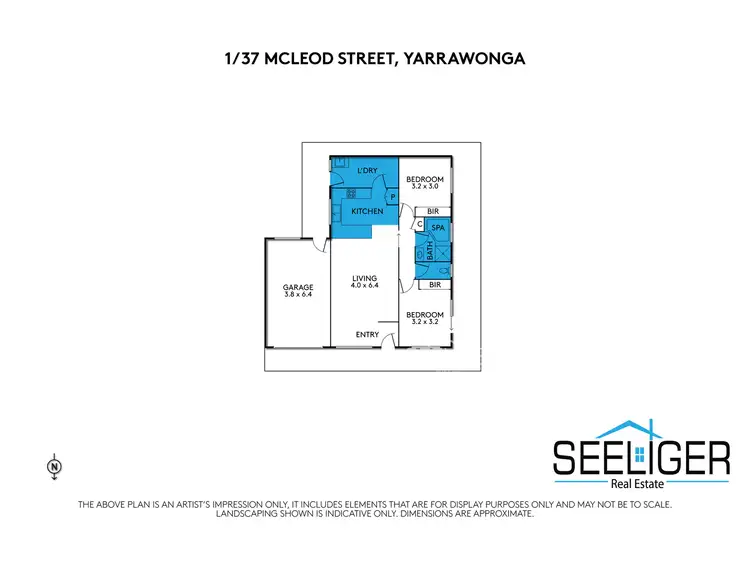 Floorplan of Homely unit listing, 1/37 McLeod Street, Yarrawonga VIC 3730