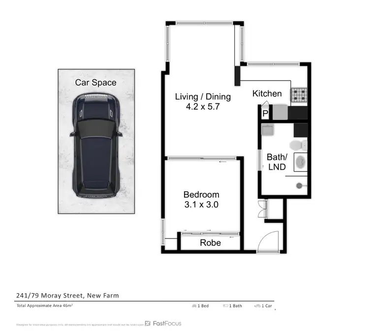 Floorplan of Homely apartment listing, 241/79 Moray Street, New Farm QLD 4005