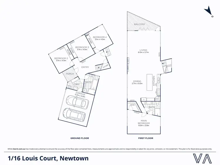 Floorplan of Homely townhouse listing, 1/16 Louis Court, Newtown VIC 3220