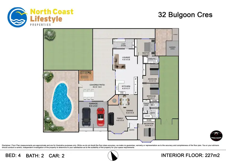 Floorplan of Homely house listing, 32 Bulgoon Crescent, Ocean Shores NSW 2483