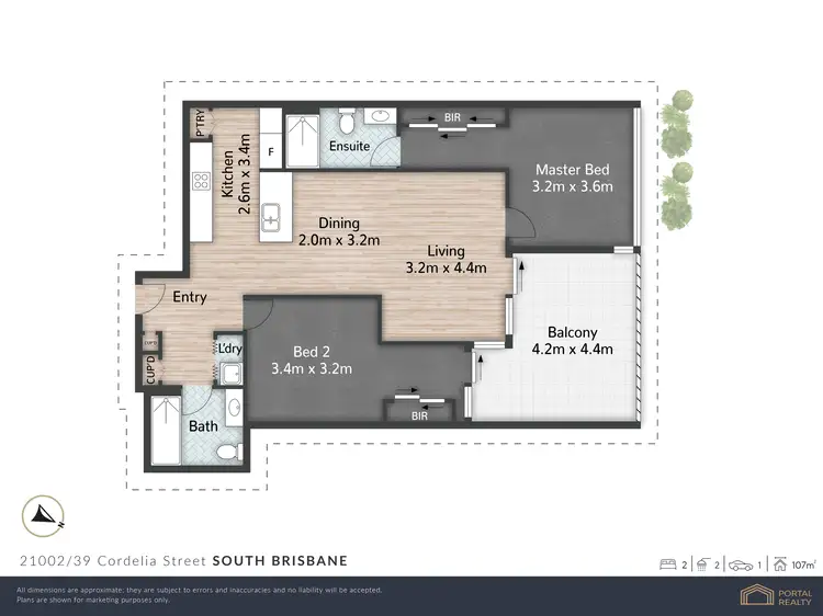 Floorplan of Homely apartment listing, 21002/39 CORDELIA STREET, South Brisbane QLD 4101