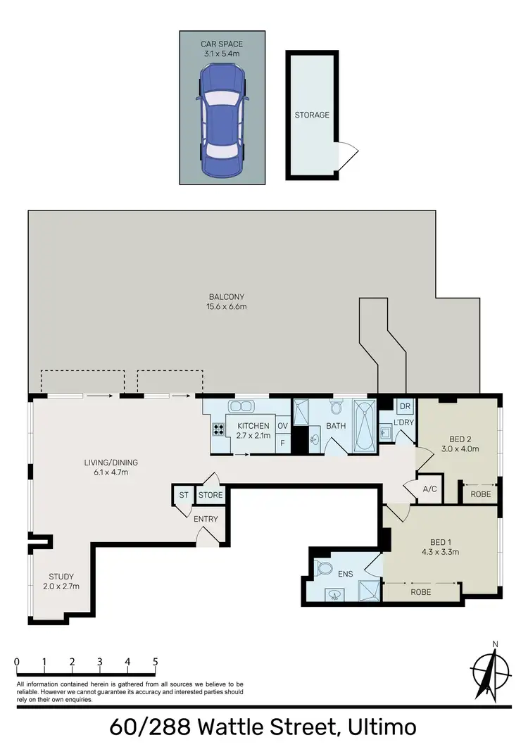 Floorplan of Homely apartment listing, 60/288 Wattle Street, Ultimo NSW 2007