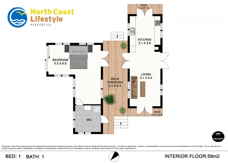 Floorplan of Homely studio listing, Address available on request
