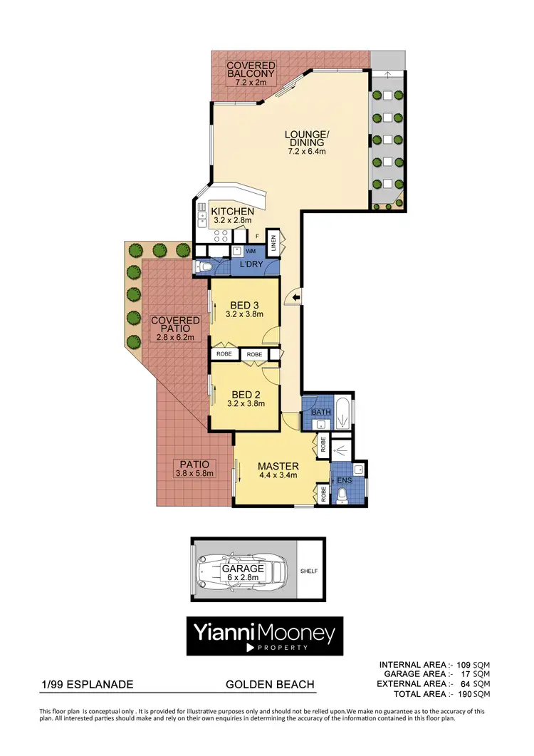 Floorplan of Homely apartment listing, 1/99 Esplanade, Golden Beach QLD 4551