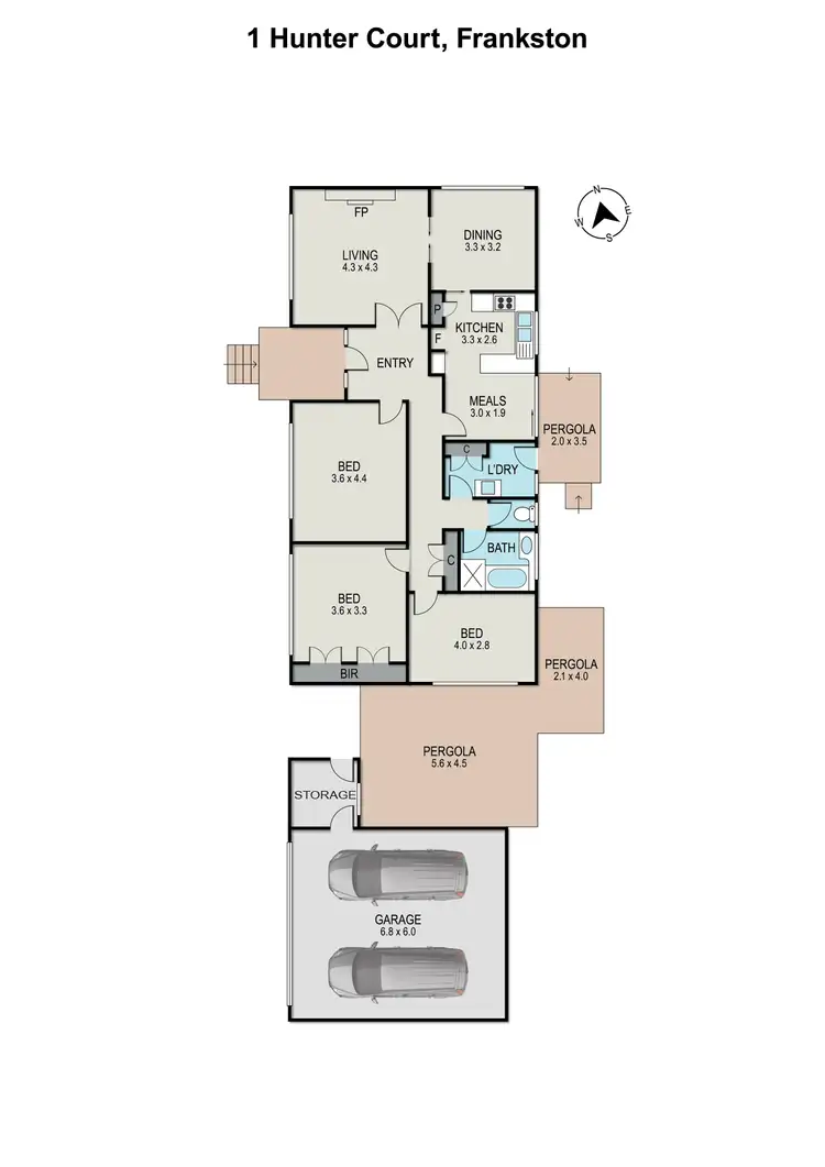 Floorplan of Homely house listing, 1 Hunter Court, Frankston VIC 3199