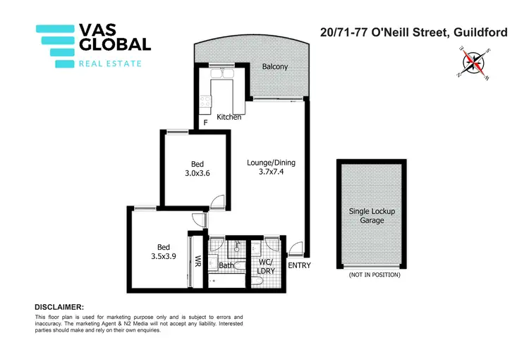 Floorplan of Homely unit listing, 20/71-77 O'Neill Street, Guildford NSW 2161