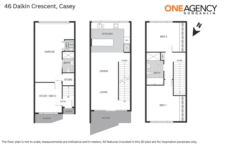 Floorplan of Homely townhouse listing, 46 Dalkin Crescent, Casey ACT 2913
