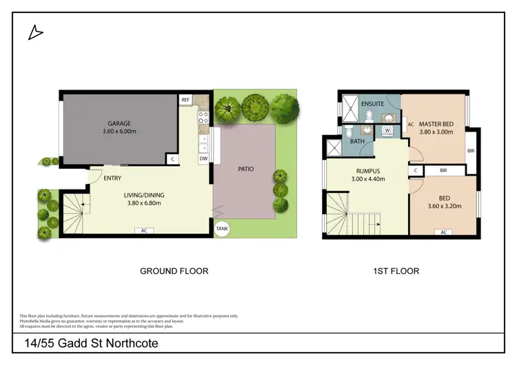 Floorplan of Homely townhouse listing, 14/55 Gadd Street, Northcote VIC 3070