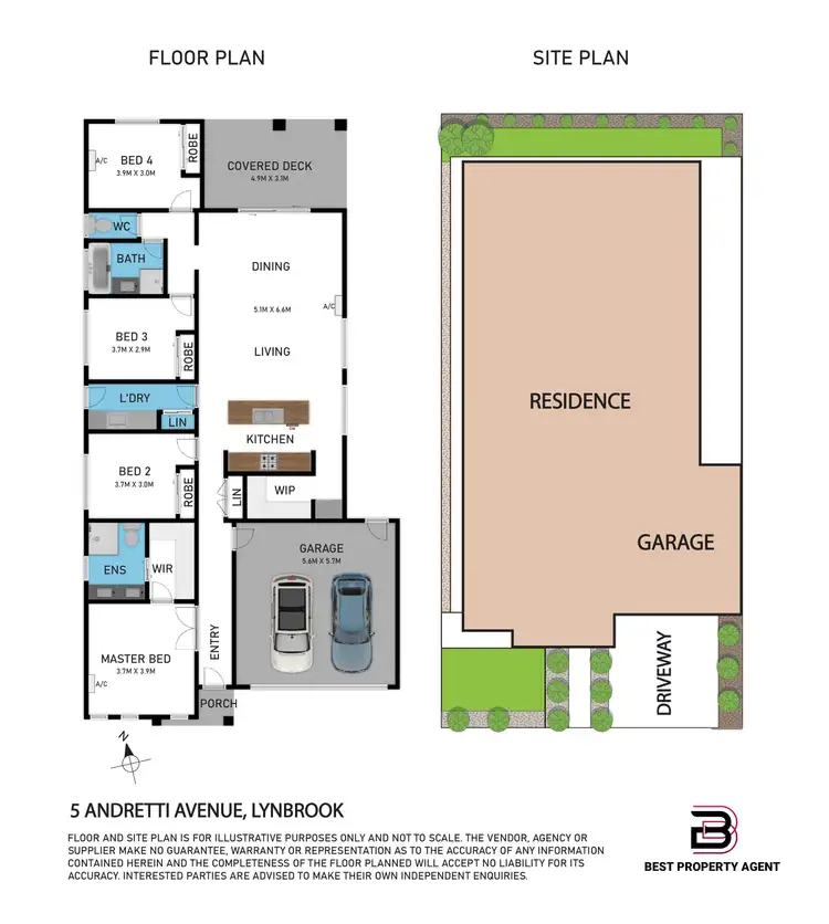Floorplan of Homely house listing, 5 Andretti Avenue, Lynbrook VIC 3975