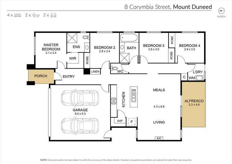 Floorplan of Homely house listing, 8 Corymbia Street, Mount Duneed VIC 3217