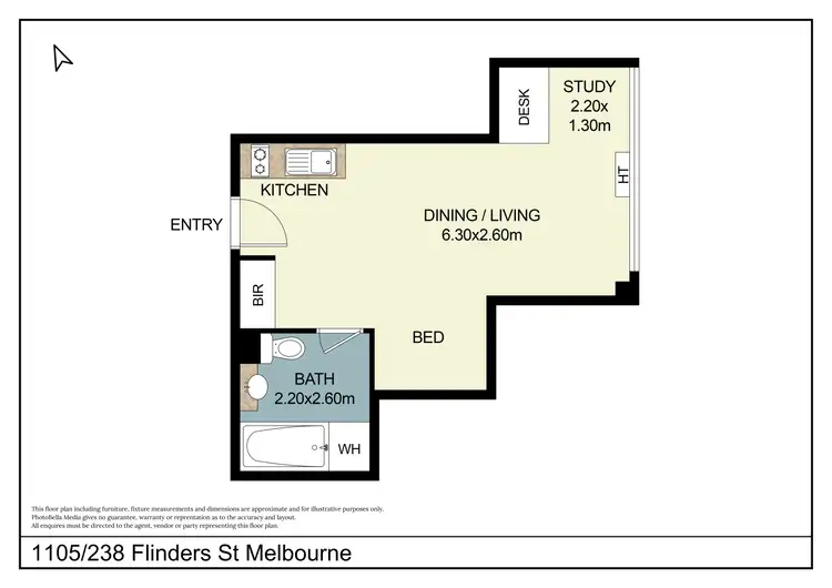 Floorplan of Homely apartment listing, 1105/238 Flinders Street, Melbourne VIC 3000