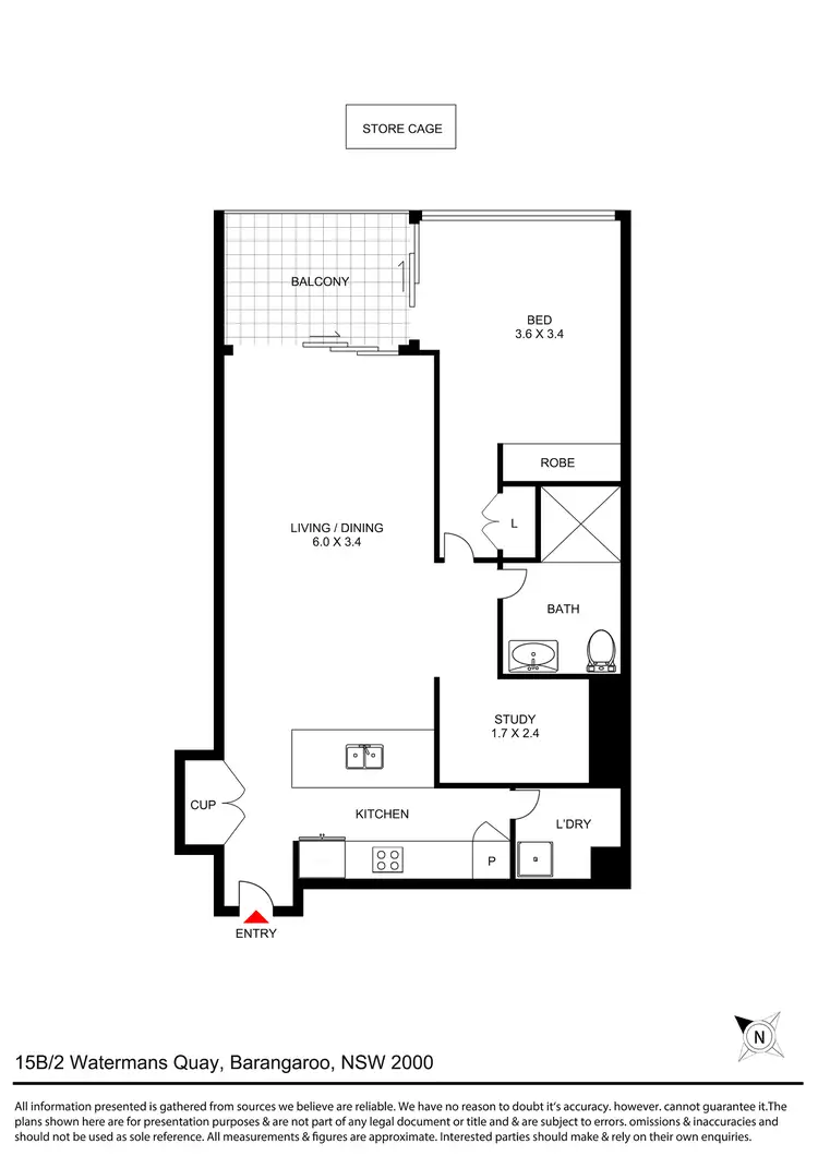 Floorplan of Homely apartment listing, 15b/2 Watermans Quay, Barangaroo NSW 2000