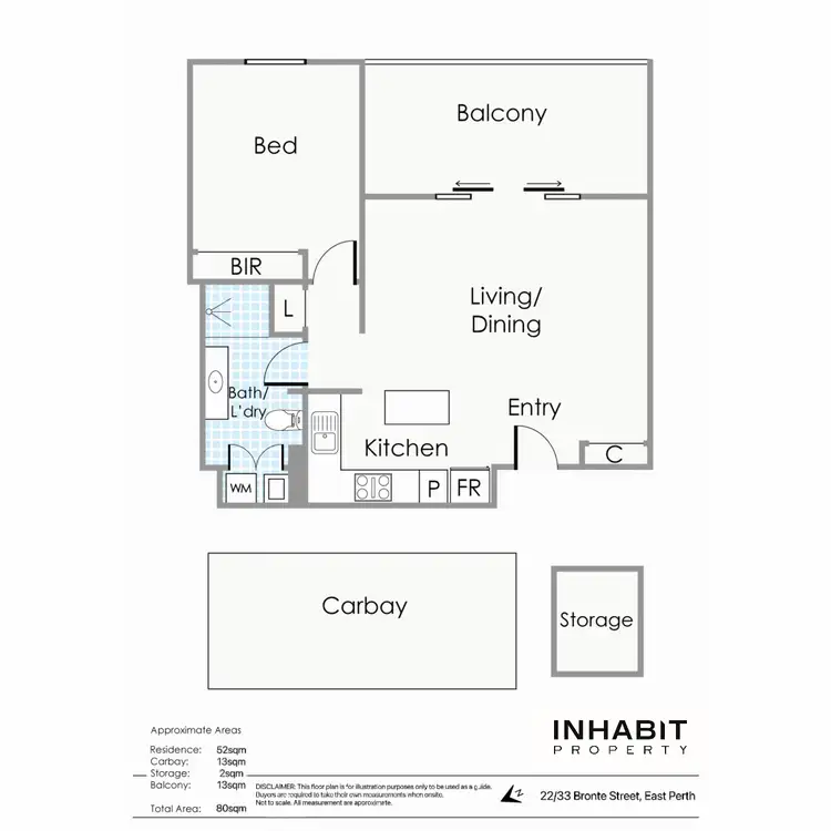Floorplan of Homely apartment listing, 22/33 Bronte Street, East Perth WA 6004