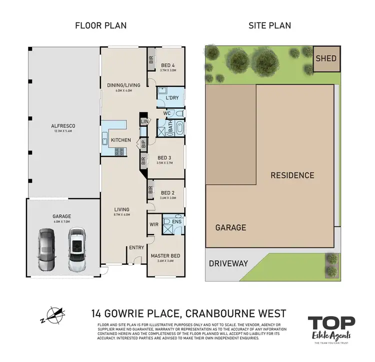 Floorplan of Homely house listing, 14 Gowrie Place, Cranbourne West VIC 3977