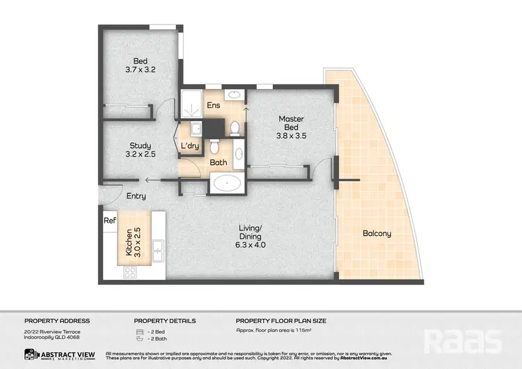 Floorplan of Homely apartment listing, 20/22 Riverview Terrace, Indooroopilly QLD 4068
