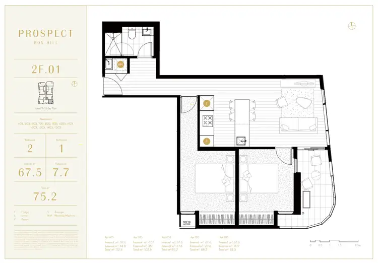Floorplan of Homely apartment listing, 1403/9 Prospect St, Box Hill VIC 3128