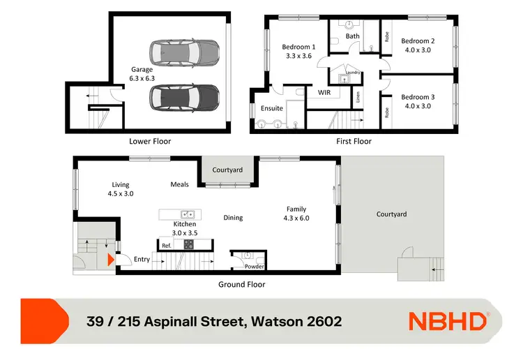 Floorplan of Homely townhouse listing, 39/215 Aspinall Street, Watson ACT 2602