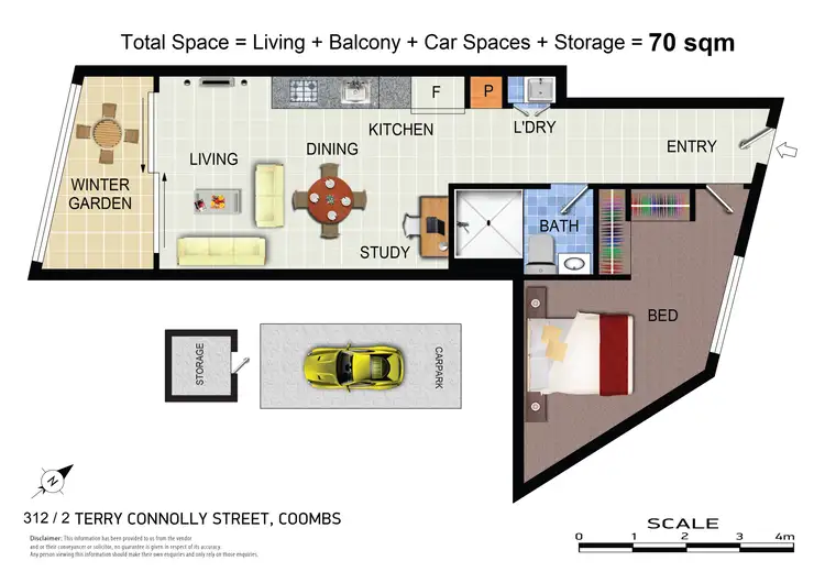 Floorplan of Homely apartment listing, 312/2 Terry Connolly Street, Coombs ACT 2611