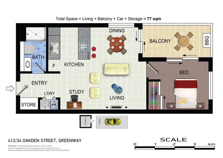 Floorplan of Homely apartment listing, 412/34 Oakden Street, Greenway ACT 2900