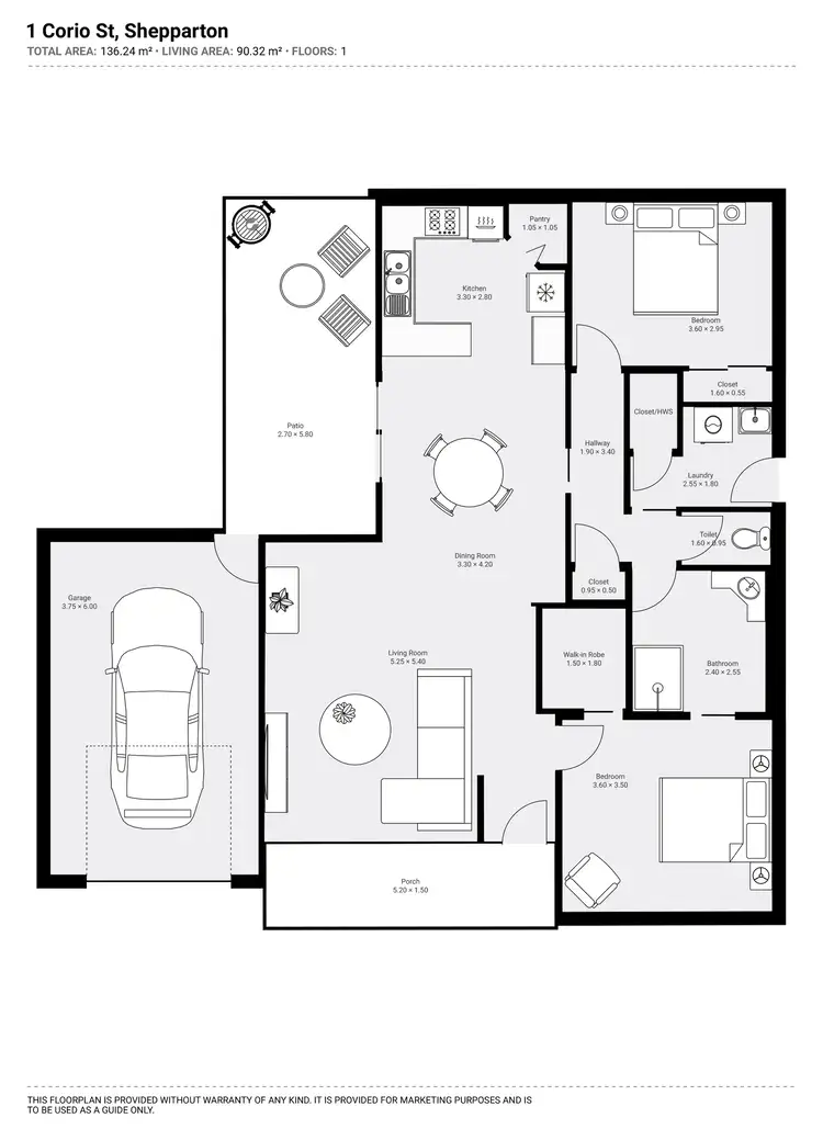 Floorplan of Homely townhouse listing, 1 Corio Street, Shepparton VIC 3630