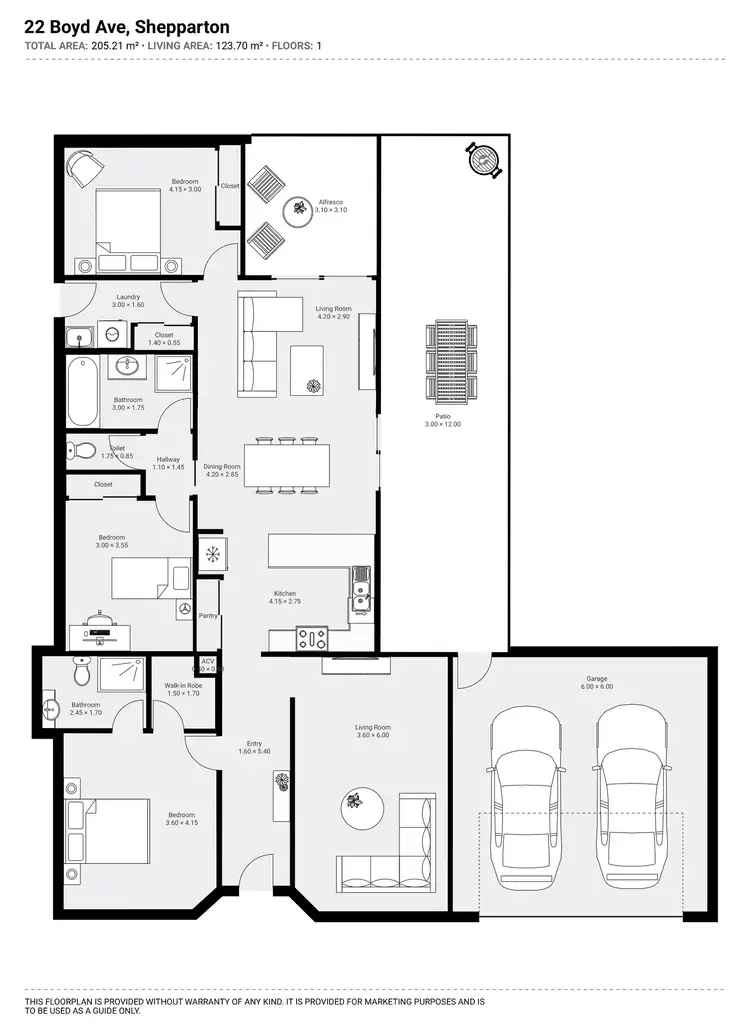 Floorplan of Homely house listing, 22 Boyd Avenue, Shepparton VIC 3630