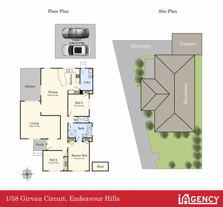 Floorplan of Homely unit listing, 1/58 Girvan Circuit, Endeavour Hills VIC 3802