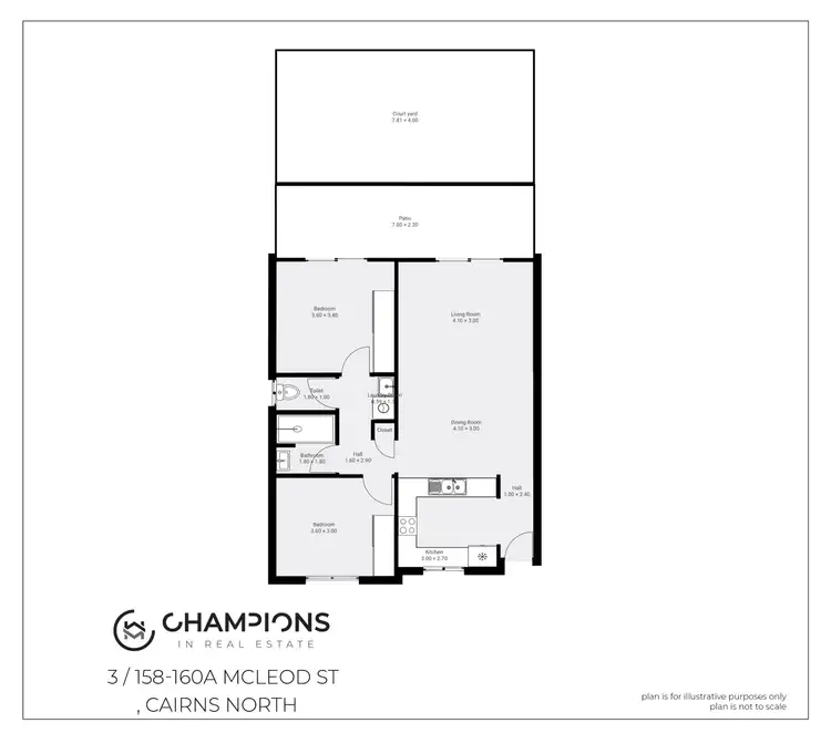 Floorplan of Homely unit listing, 3/158-160 McLeod Street, Cairns North QLD 4870