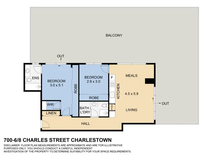 Floorplan of Homely apartment listing, 700/6-8 Charles Street, Charlestown NSW 2290