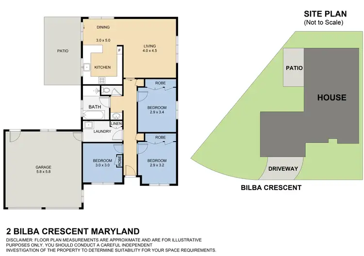 Floorplan of Homely house listing, 2 Bilba Crescent, Maryland NSW 2287