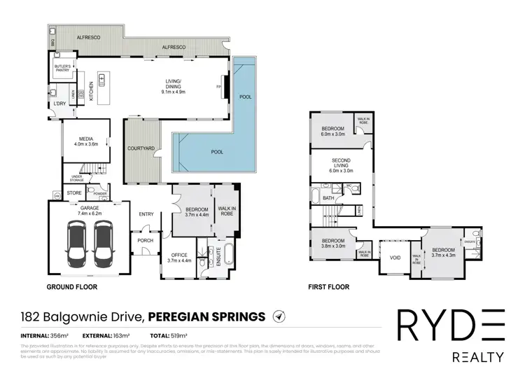 Floorplan of Homely house listing, 182 BALGOWNIE DRIVE, Peregian Springs QLD 4573
