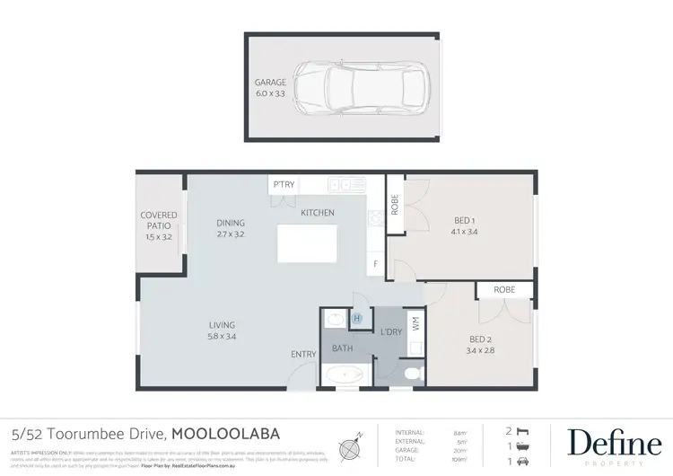 Floorplan of Homely unit listing, 5/52 Toorumbee Drive, Mooloolaba QLD 4557