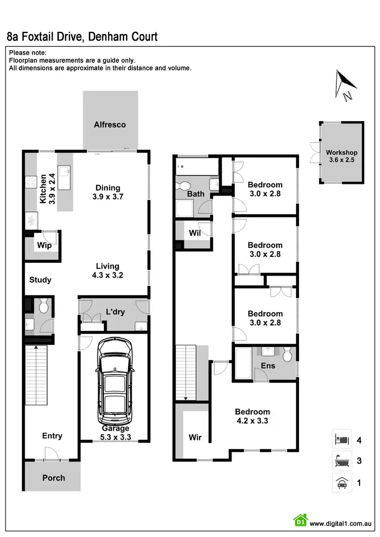 Floorplan of Homely semi-detached listing, 8A Foxtail Drive, Denham Court NSW 2565