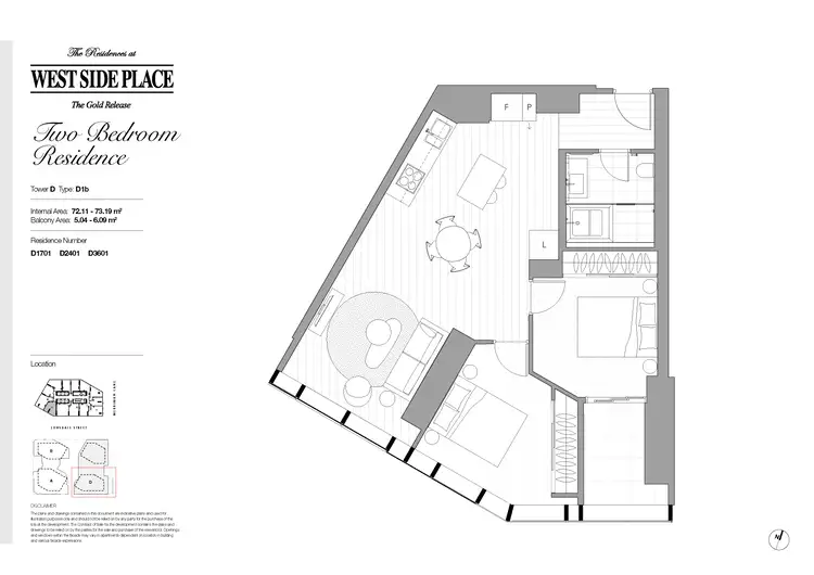 Floorplan of Homely apartment listing, Tower D 2Bed 1Bath/648 Lonsdale Street, Melbourne VIC 3000