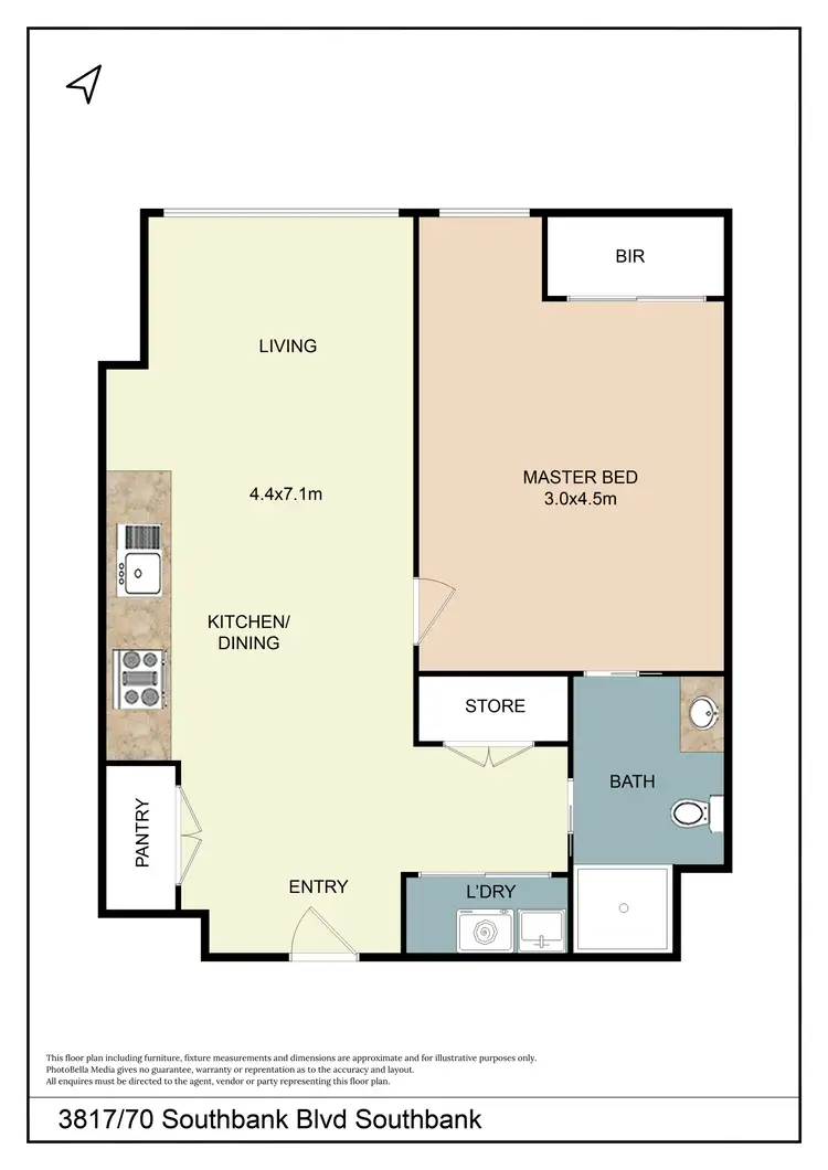 Floorplan of Homely apartment listing, 3817/70 Southbank Boulevard, Southbank VIC 3006