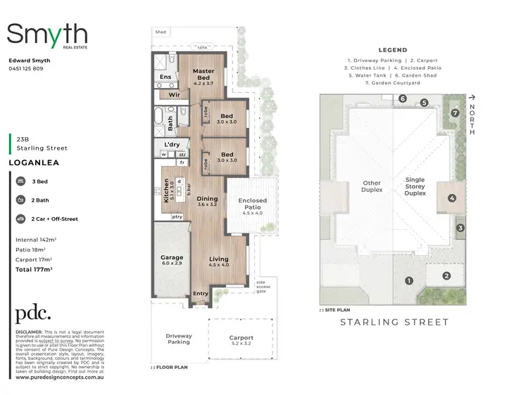 Floorplan of Homely semi-detached listing, 23B Starling Street, Loganlea QLD 4131