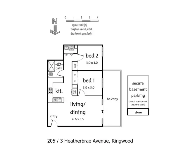 Floorplan of Homely apartment listing, 205/3 Heatherbrae Avenue East, Ringwood VIC 3134