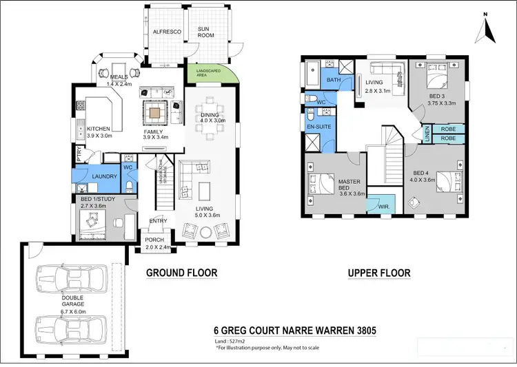 Floorplan of Homely house listing, 6 Greg Court, Narre Warren VIC 3805