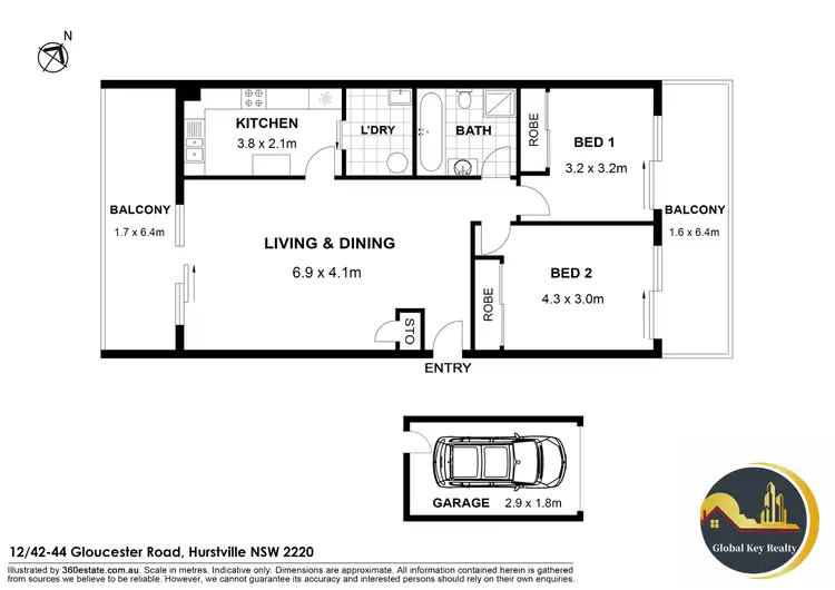 Floorplan of Homely unit listing, 12/42 Gloucester Rd, Hurstville NSW 2220