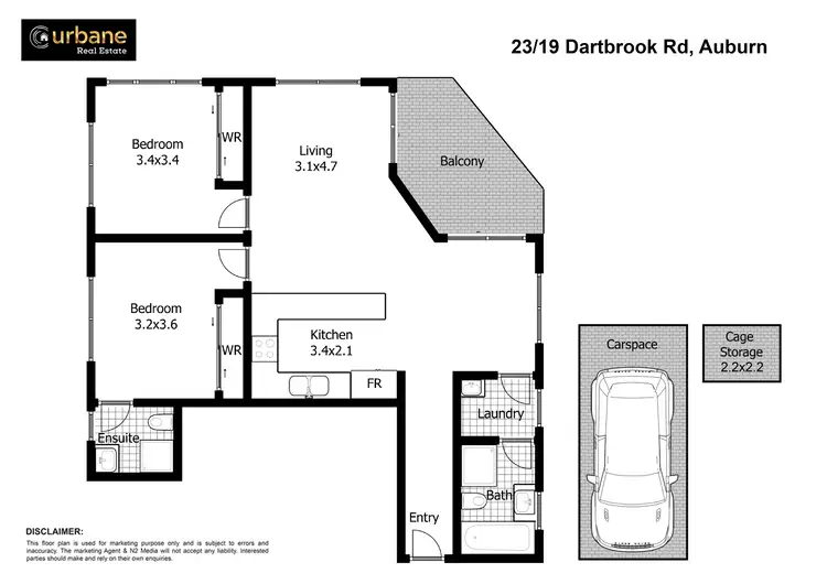 Floorplan of Homely apartment listing, 23/19 Dartbrook Road, Auburn NSW 2144