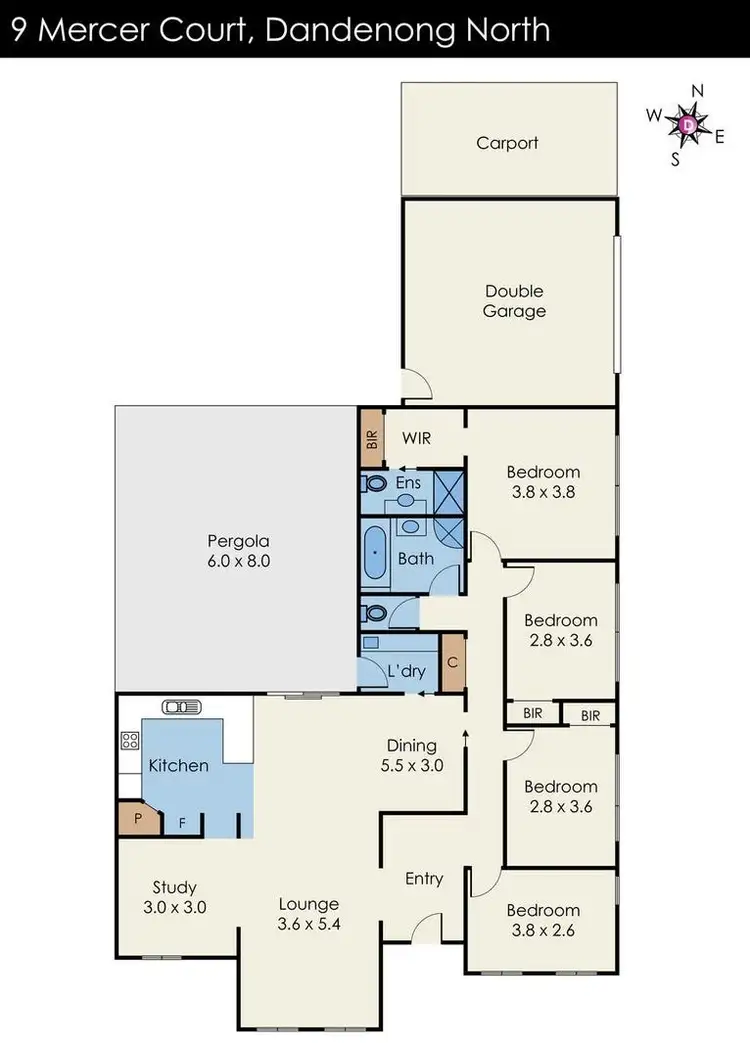 Floorplan of Homely house listing, 9 Mercer Court, Dandenong North VIC 3175