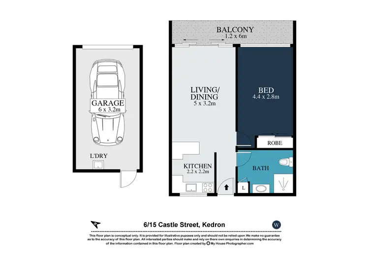 Floorplan of Homely unit listing, 6/15 Castle Street, Kedron QLD 4031