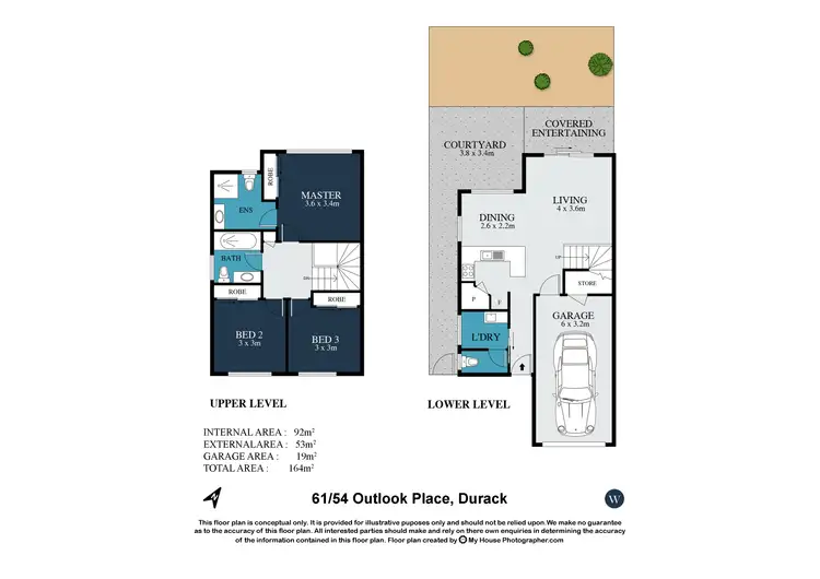 Floorplan of Homely townhouse listing, 61/54 Outlook Place, Durack QLD 4077