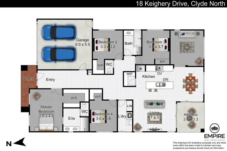 Floorplan of Homely house listing, 18 Keighery Drive, Clyde North VIC 3978