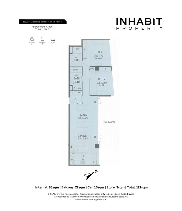 Floorplan of Homely apartment listing, 111/181 Adelaide Terrace, East Perth WA 6004