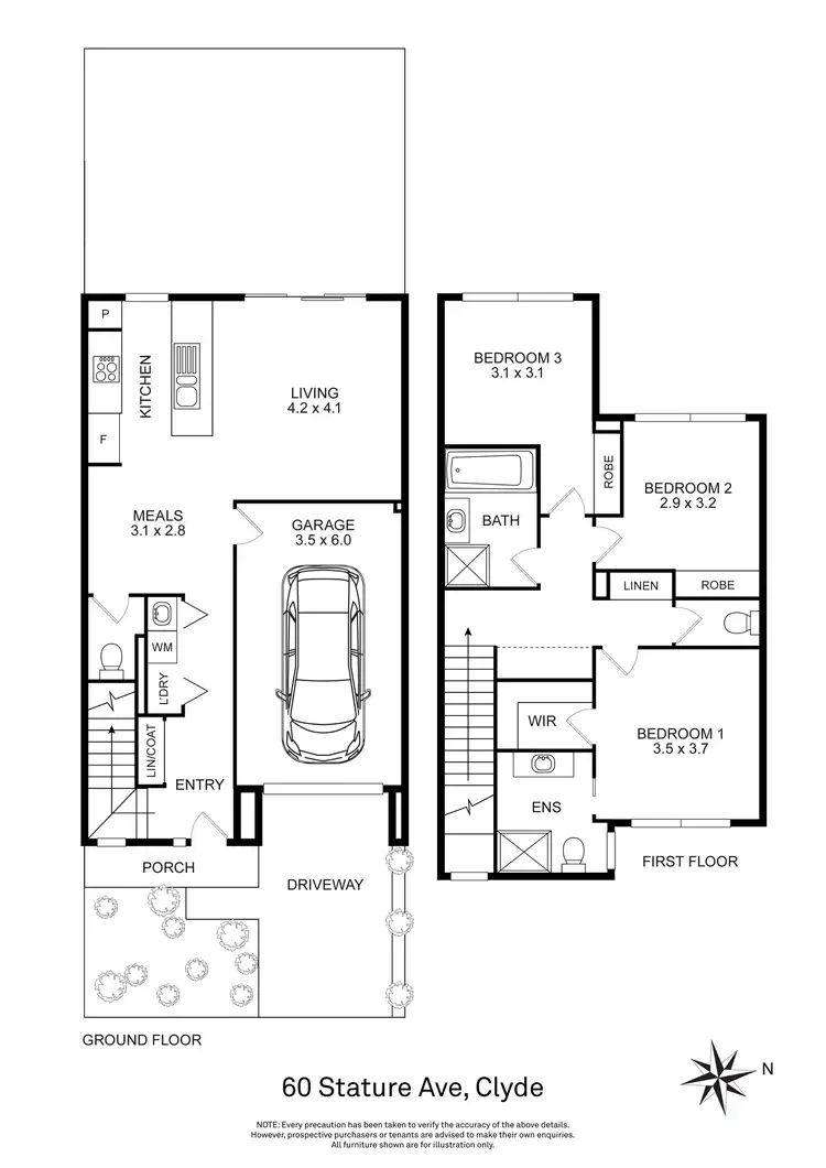 Floorplan of Homely townhouse listing, 60 Stature Avenue, Clyde North VIC 3978