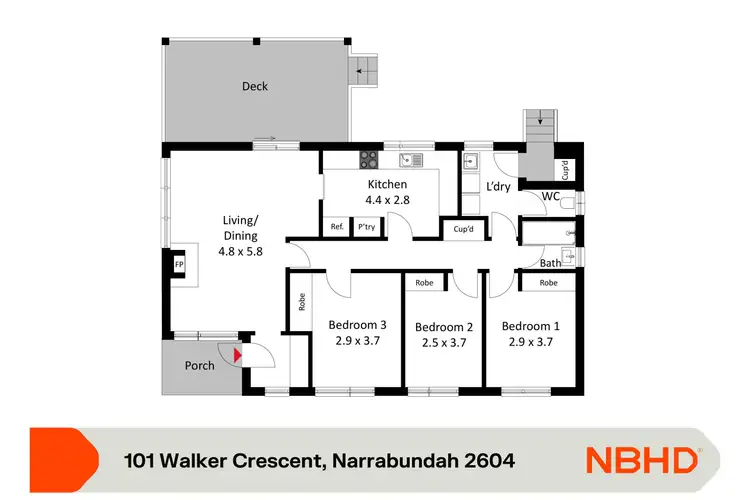 Floorplan of Homely house listing, 101 Walker Crescent, Narrabundah ACT 2604