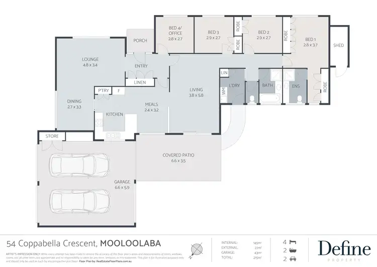 Floorplan of Homely house listing, 54 Coppabella Crescent, Mooloolaba QLD 4557