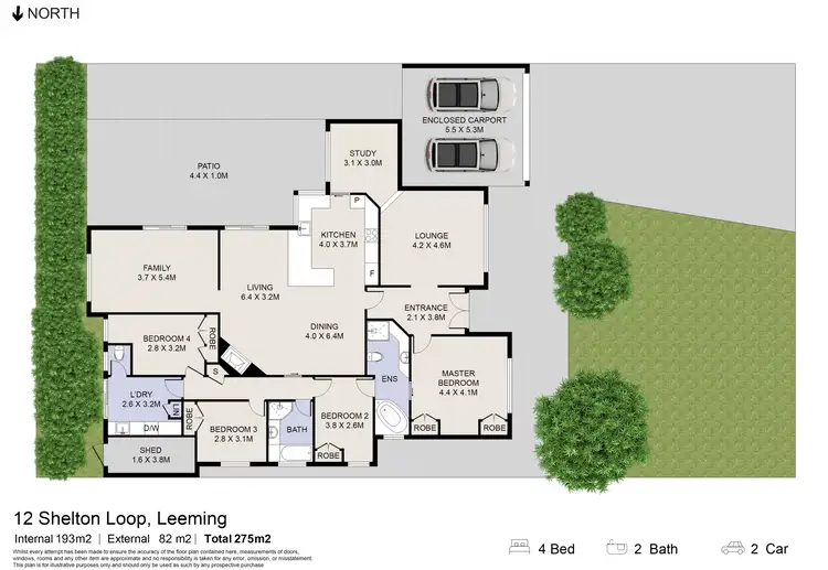 Floorplan of Homely house listing, 12 Shelton Loop, Leeming WA 6149